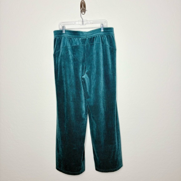 Lululemon Scuba Mid-Rise Wide-Leg Pant Velvet Cord Storm Teal Lounge Size 14 - Picture 10 of 10